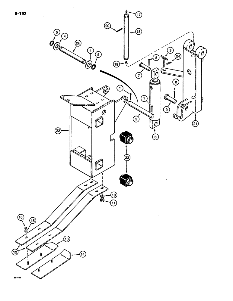 Схема запчастей Case CASE - (9-192) - PLOW PIVOT FRAME, LIFT FRAME, AND CYLINDER (09) - CHASSIS