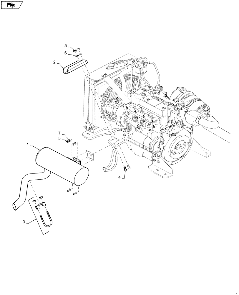 Схема запчастей Case DV45 - (10.254.AD[02]) - EXHAUST SYSTEM W/ MUFFLER (10) - ENGINE