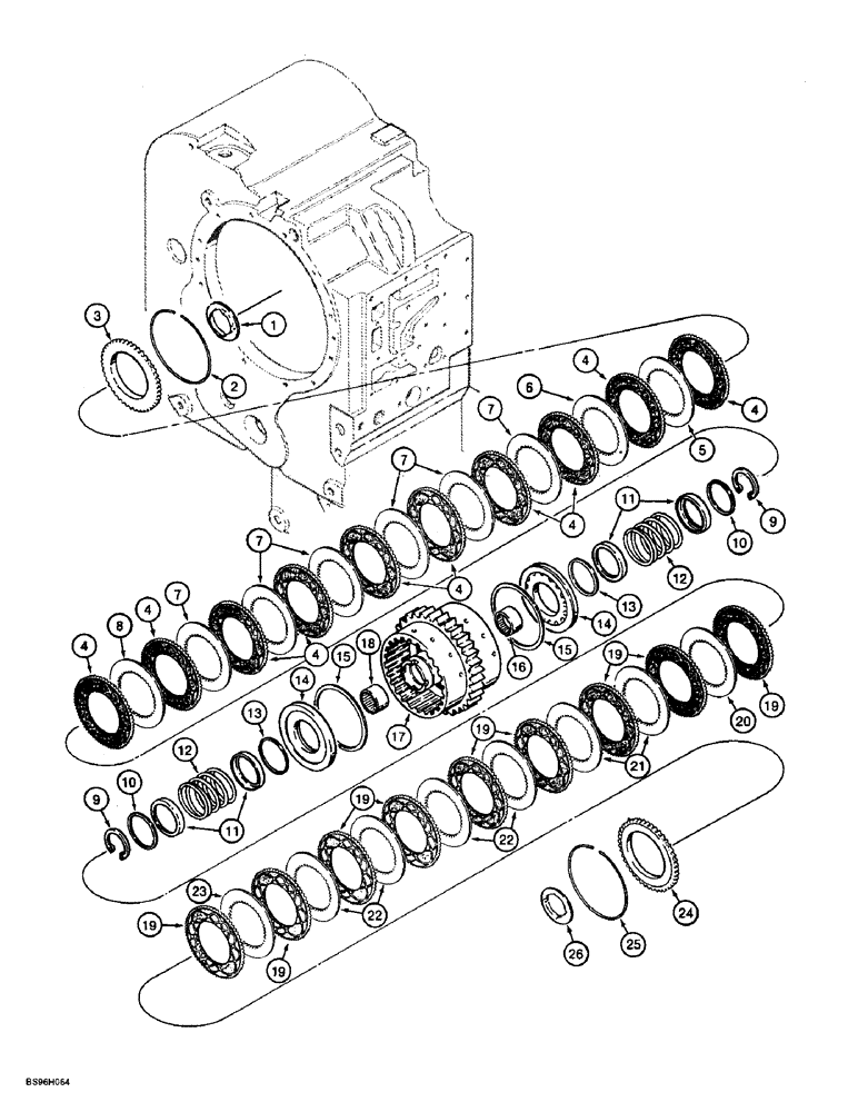 Схема запчастей Case 721B - (6-24) - TRANSMISSION ASSEMBLY, THIRD AND FOURTH CLUTCH PACK (06) - POWER TRAIN