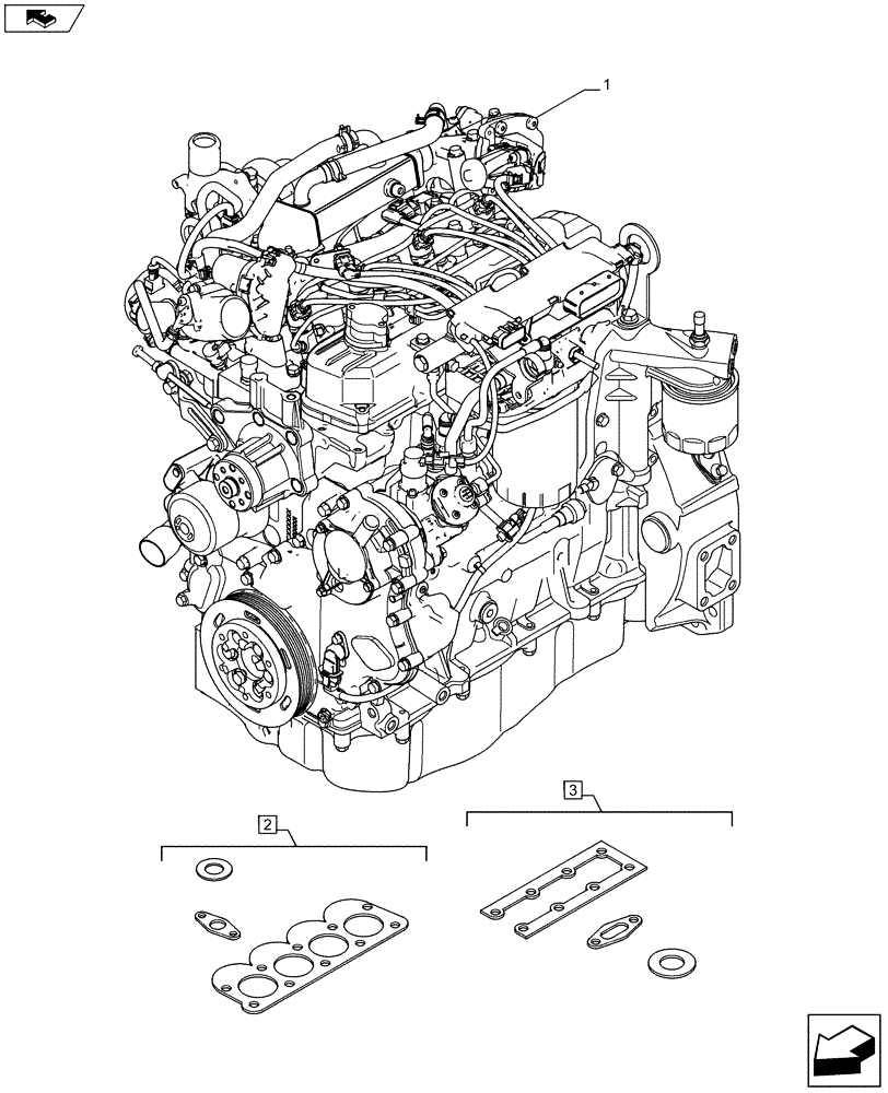 Схема запчастей Case SV300 - (10.001.AD) - ENGINE (10) - ENGINE