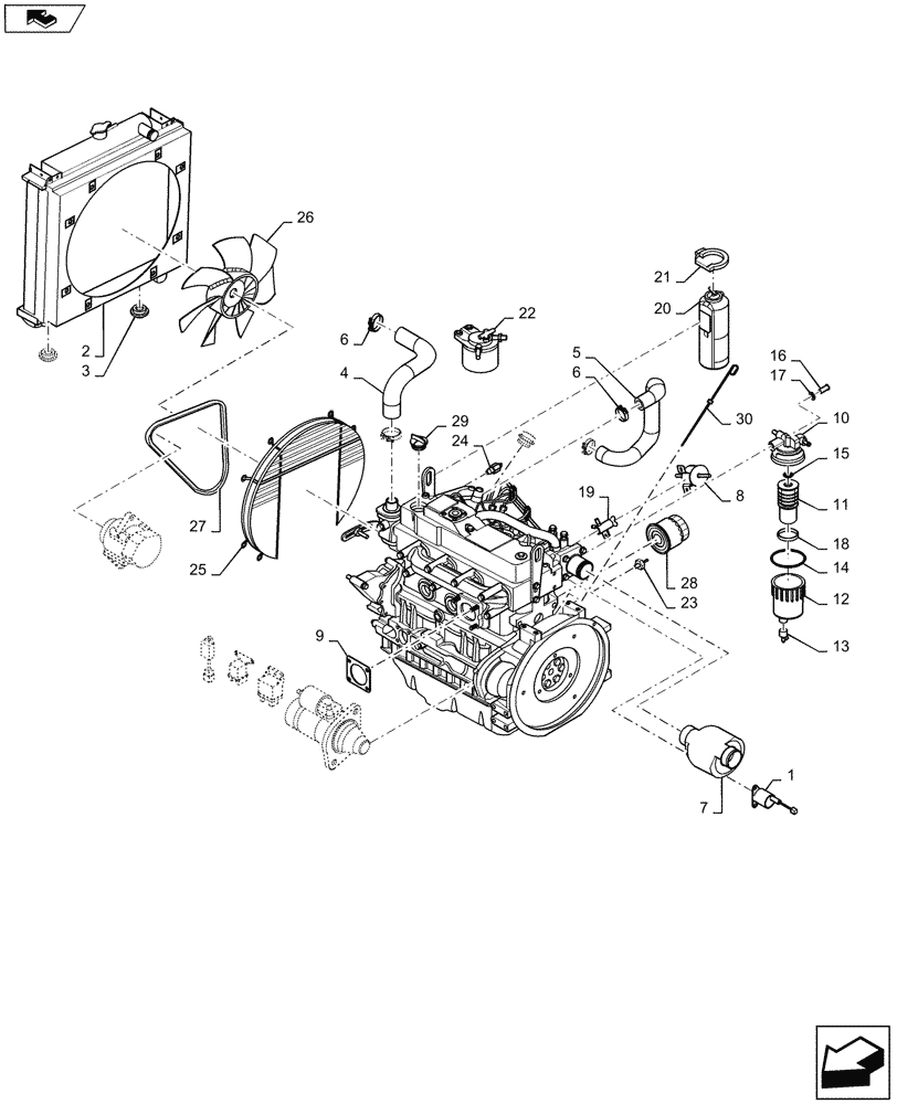 Схема запчастей Case DV26CC - (10.001.AK[01]) - ENGINE AND ATTACHING PARTS - BSN NFNTU0427 (10) - ENGINE