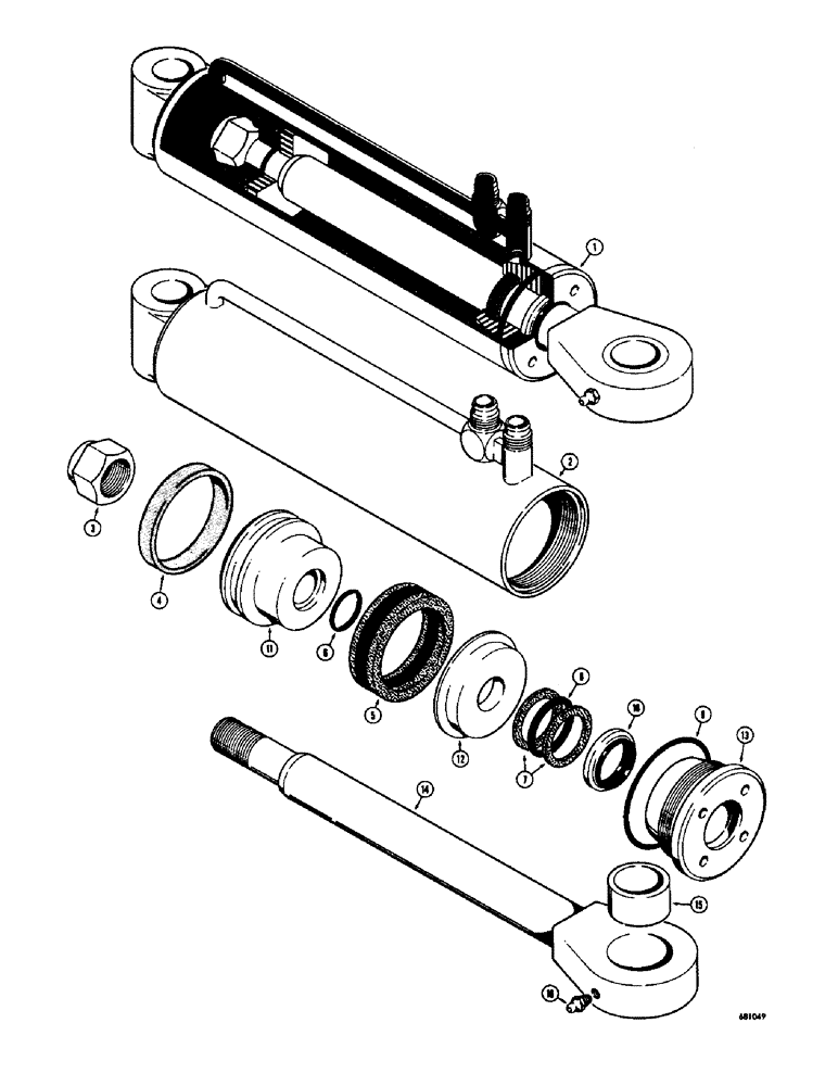 Схема запчастей Case W7 - (278) - A18679 DROTT CYLINDER (08) - HYDRAULICS