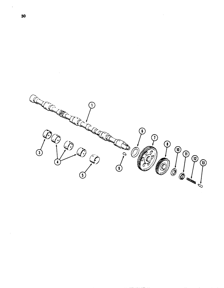 Схема запчастей Case W24C - (030) - CAMSHAFT, 504BD AND 504BDT DIESEL ENGINES (02) - ENGINE