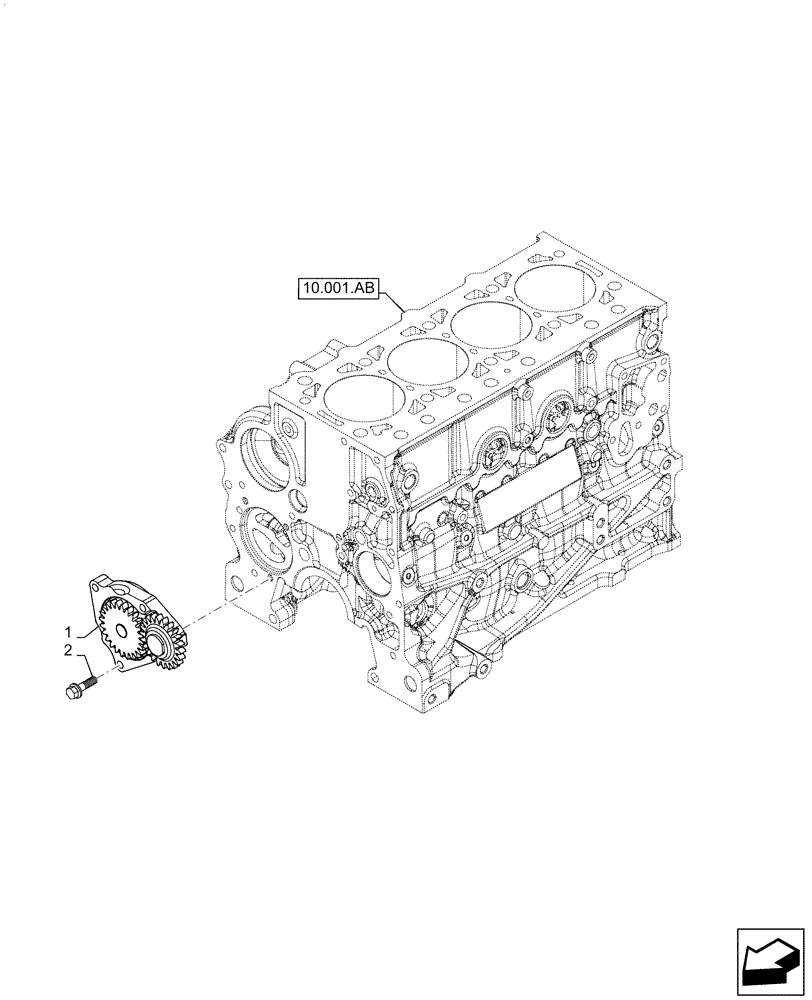 Схема запчастей Case SV300 - (10.304.AC) - PUMP, ENGINE OIL & RELATED PARTS (10) - ENGINE