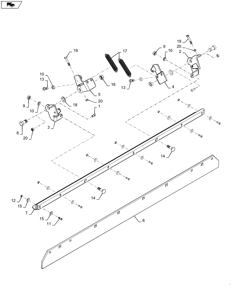 Схема запчастей Case DV45CC - (44.510.EA[18]) - LOWER DRUM SCRAPER, TILTABLE (44) - WHEELS