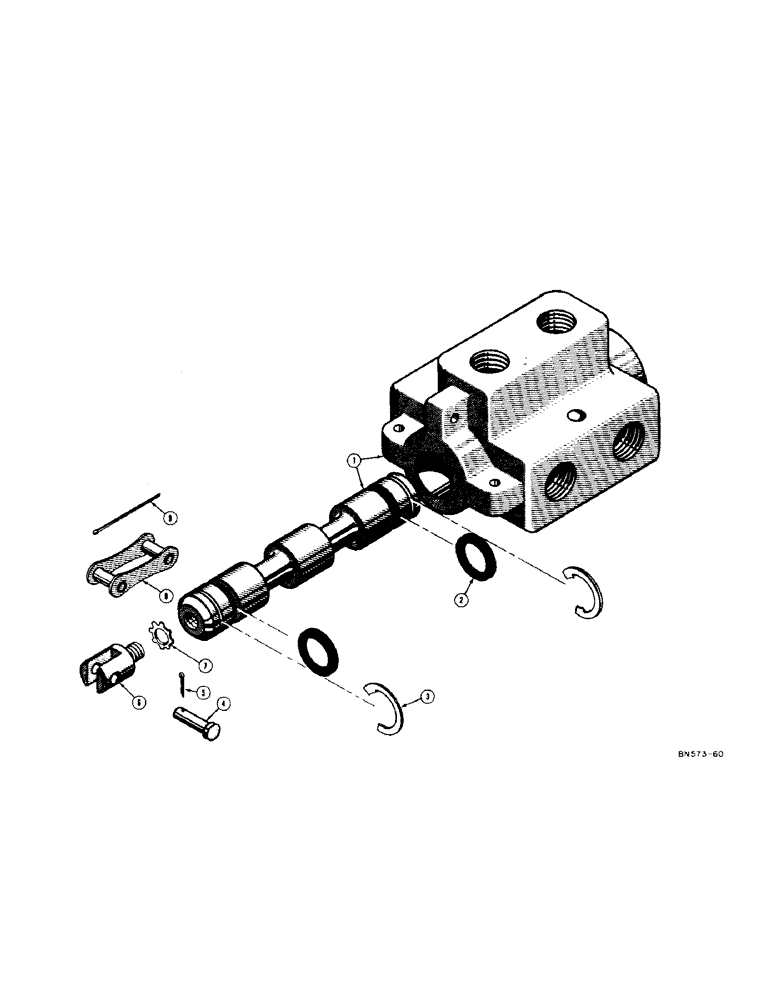 Схема запчастей Case 320 - (210[1]) - D26726 DIVERSION VALVE (07) - HYDRAULIC SYSTEM