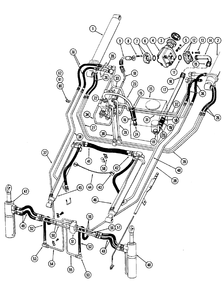 Схема запчастей Case W9A - (130) - THREE SPOOL HYDRAULIC CIRCUIT (08) - HYDRAULICS