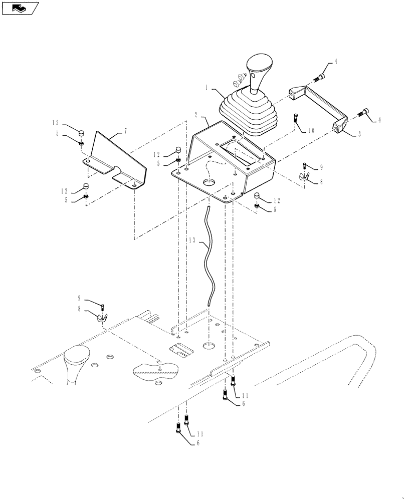 Схема запчастей Case DV23 - (55.035.AG[03]) - CONTROL LEVER, LEFT SIDE (55) - ELECTRICAL SYSTEMS