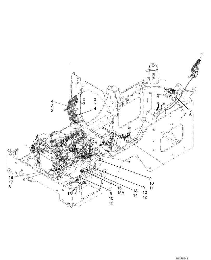 Схема запчастей Case 621E - (04-06) - HARNESS, ENGINE - THROTTLE CONTROL (04) - ELECTRICAL SYSTEMS