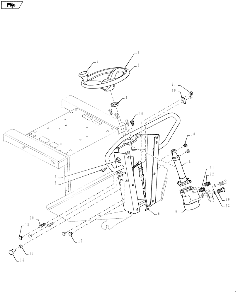 Схема запчастей Case DV23 - (41.101.AB[02]) - STEERING WHEEL, AND IGNITION SWITCH - BSN NFNTV0040 (41) - STEERING