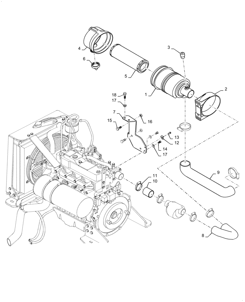 Схема запчастей Case DV45 - (10.202.AB[01]) - AIR INTAKE - BSN NFNTW0066 (10) - ENGINE