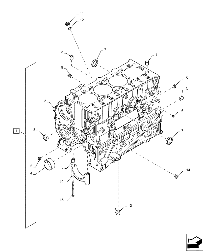 Схема запчастей Case F5HFL413A A001 - (10.001.AB) - CYLINDER BLOCK & RELATED PARTS (10) - ENGINE