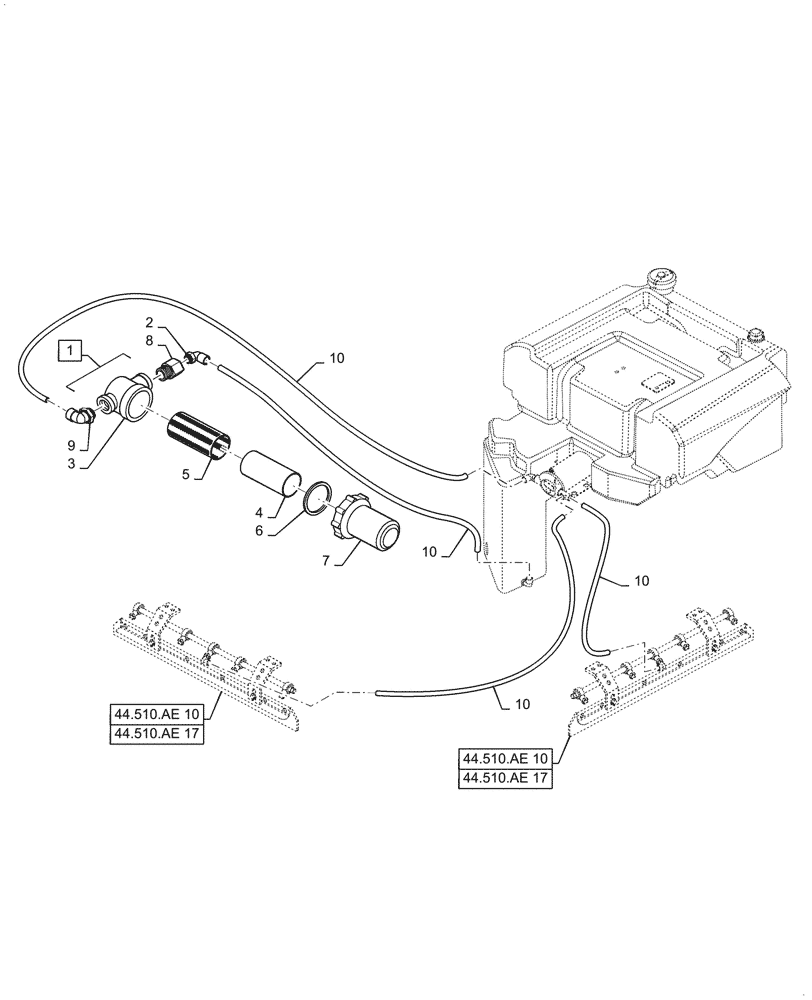 Схема запчастей Case DV23CC - (78.110.AA[01]) - SPRINKLING SYSTEM (78) - SPRAYING