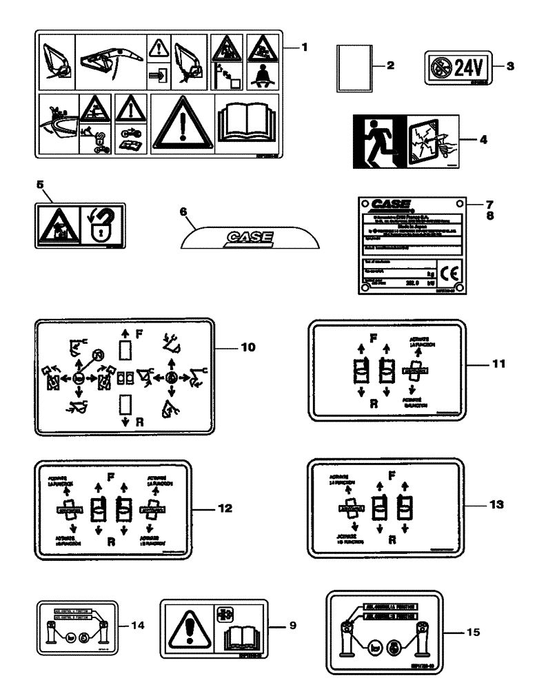 Схема запчастей Case CX210C LR - (90.108.04) - DECALS (90) - PLATFORM, CAB, BODYWORK AND DECALS