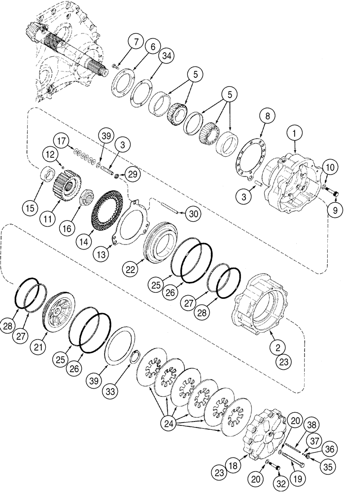 Схема запчастей Case 1150H - (07-03) - BRAKES - TRANSMISSION (07) - BRAKES