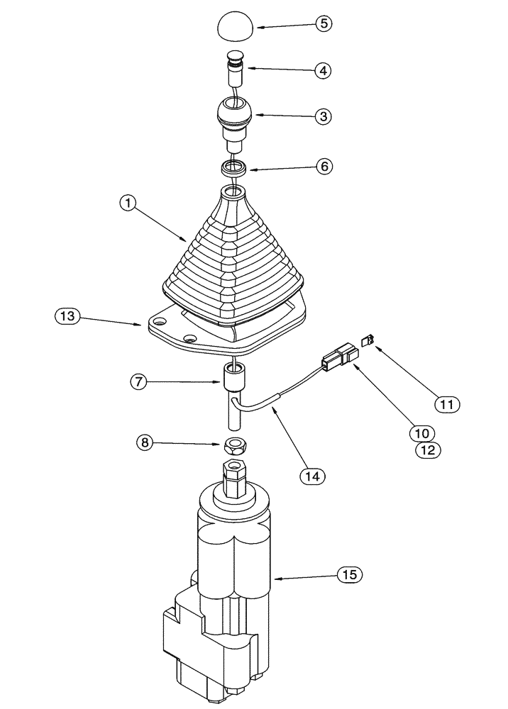 Схема запчастей Case 621C - (08-047) - VALVE ASSY - REMOTE CONTROL, SINGLE LEVER, SINGLE LEVER W/TWO SPOOL VALVE, NORTH AMERICA ONLY (08) - HYDRAULICS