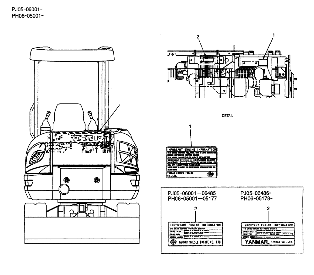 Схема запчастей Case CX50B - (06-003) - NAME PLATE INSTAL, P/N PW22T00123F1 (90) - PLATFORM, CAB, BODYWORK AND DECALS