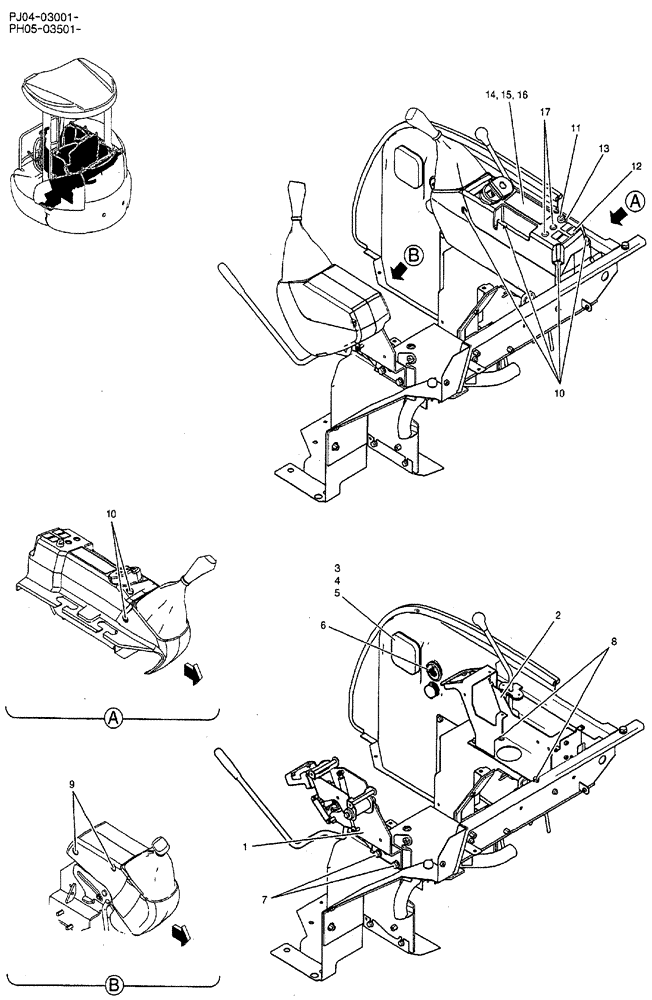 Схема запчастей Case CX50B - (02-032) - CONTROLS, OPERATORS (05) - SUPERSTRUCTURE