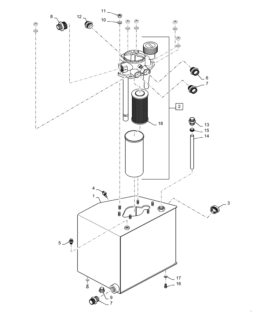 Схема запчастей Case DV45 - (35.300.AD[02]) - HYDRAULIC OIL RESERVOIR & FILTER (35) - HYDRAULIC SYSTEMS