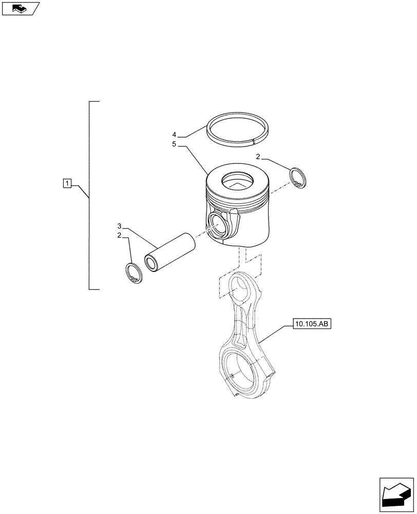 Схема запчастей Case TR320 - (10.105.AG) - PISTON - ENGINE (10) - ENGINE