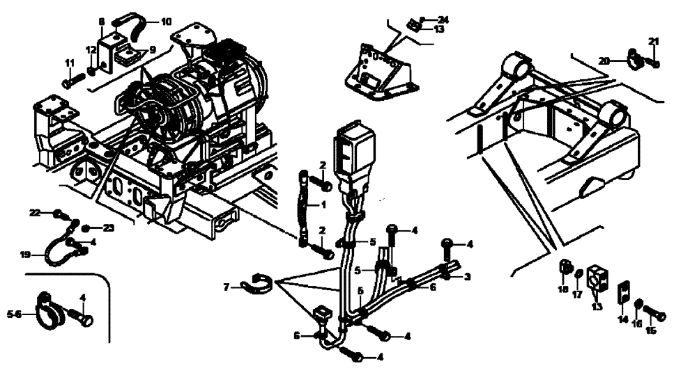 Схема запчастей Case 335B - (67A01002152[001]) - ELECTRICAL GROUND AND CLAMPING (P.I.N. HHD0335BN78G58147 AND AFTER) (84243099) (13) - Electrical System / Decals