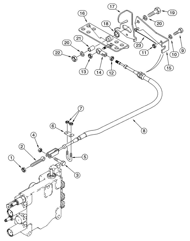 Схема запчастей Case 75XT - (09-21) - LINKAGE - AUXILIARY SYSTEM (09) - CHASSIS