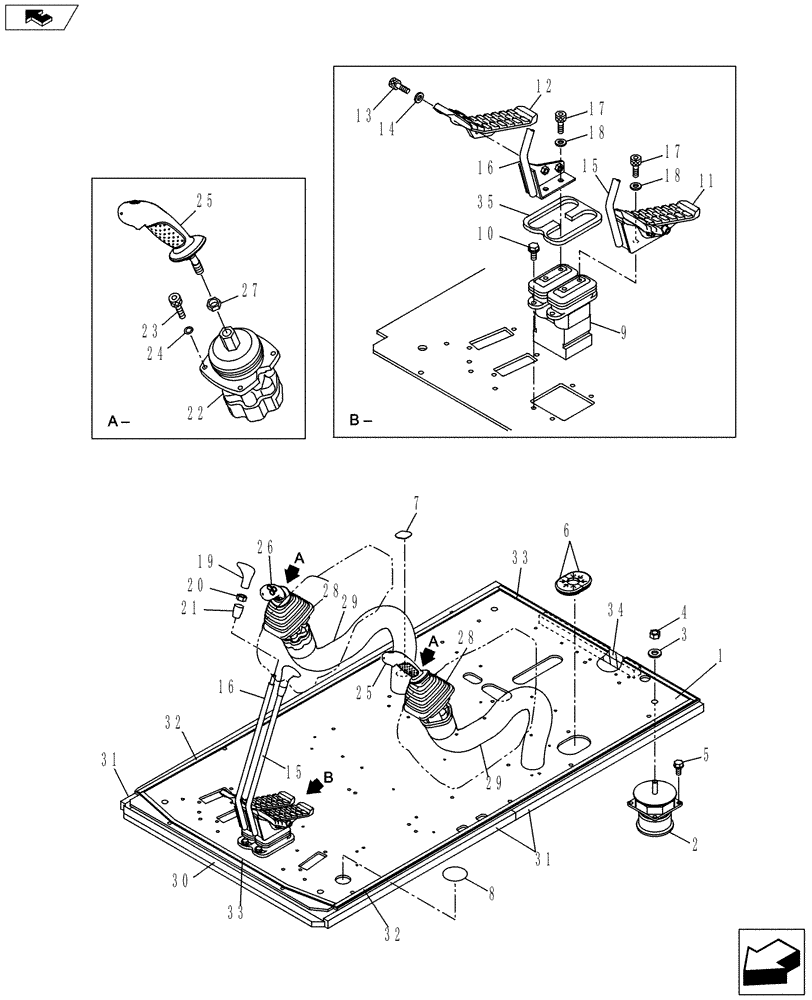 Схема запчастей Case CX160C - (35.355.01) - JOYSTICK CONTROL (35) - HYDRAULIC SYSTEMS