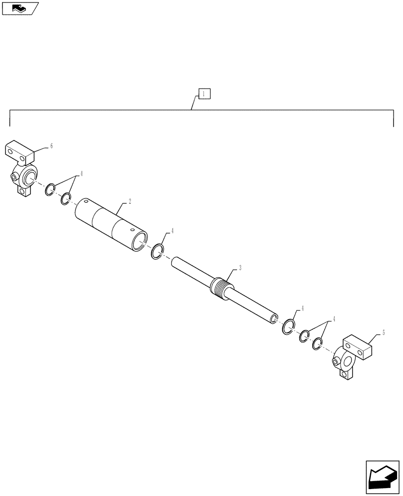 Схема запчастей Case 570NXT - (41.216.AB) - STEERING CYLINDER ASSEMBLY, 2WD (41) - STEERING