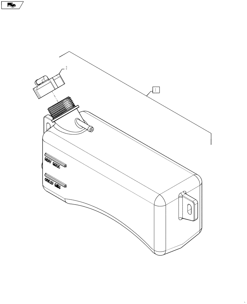 Схема запчастей Case 570NXT - (10.400.BH) - COOLANT EXPANSION RESERVOIR (10) - ENGINE