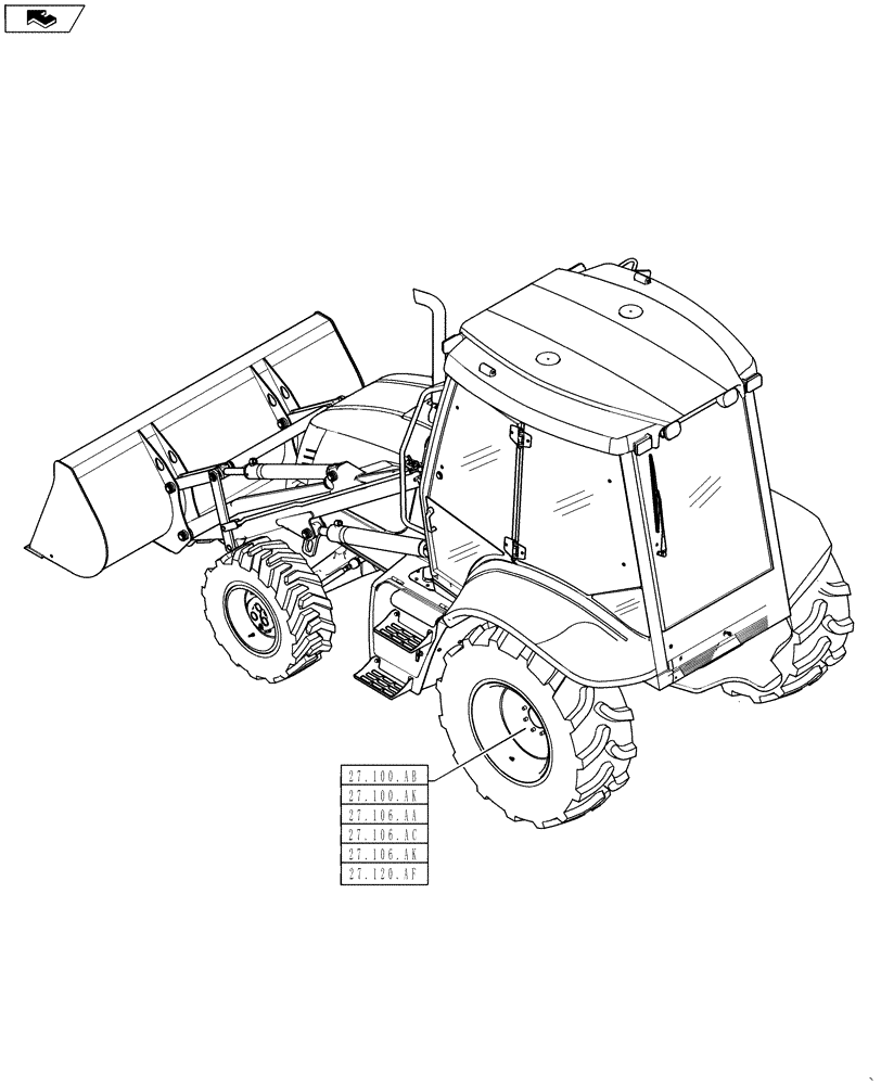 Схема запчастей Case 570NXT - (27.000.00) - PICTORIAL INDEX - AXLE REAR (27) - REAR AXLE SYSTEM