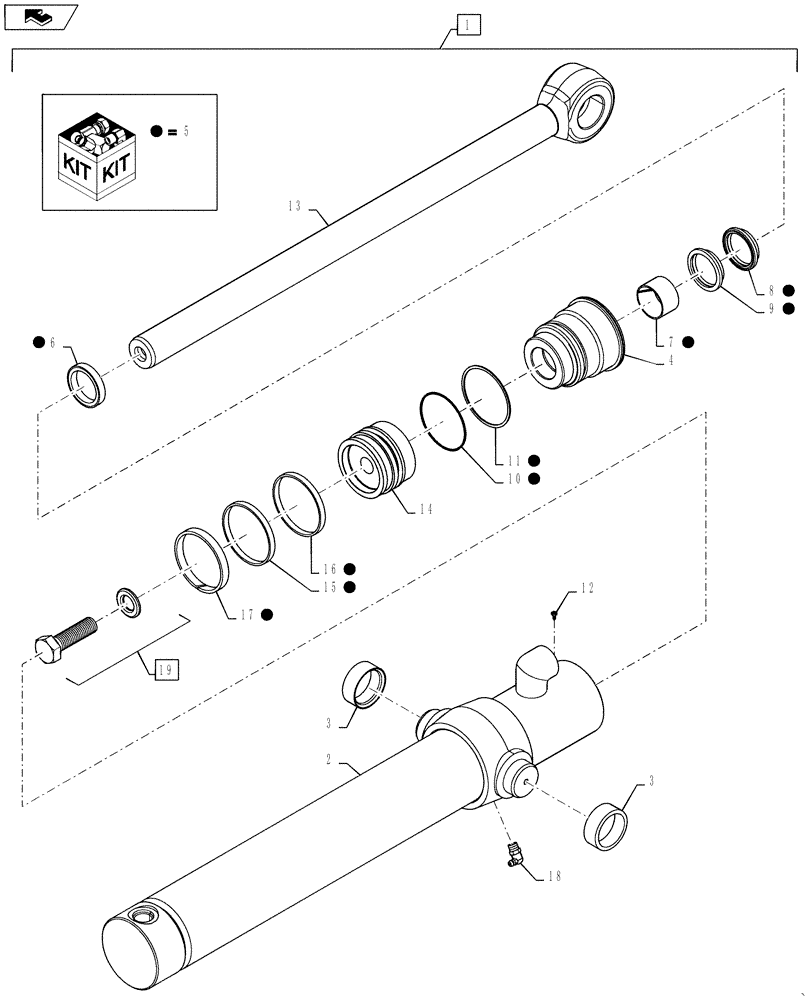 Схема запчастей Case 570NXT - (35.100.BJ) - BUCKET, CYLINDER DUMP (35) - HYDRAULIC SYSTEMS