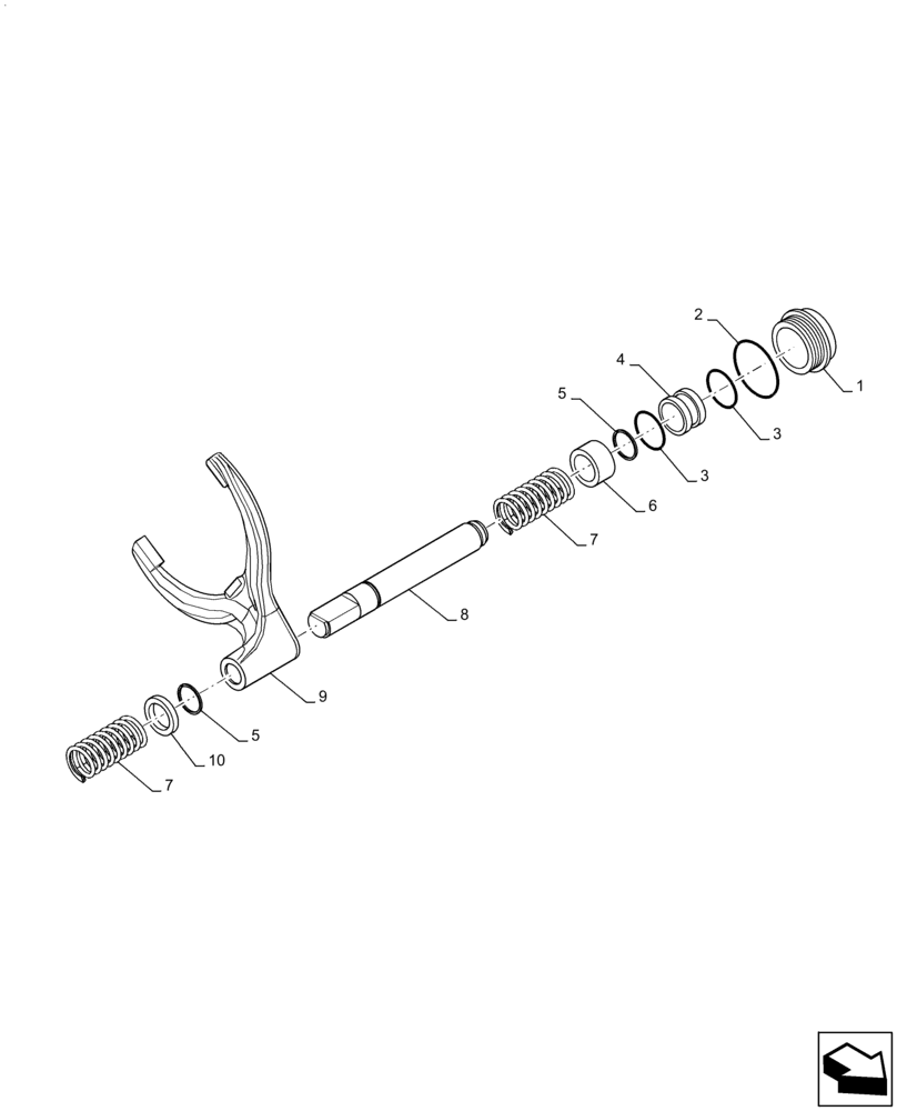 Схема запчастей Case 570N EP - (27.106.AK[01]) - REAR AXLE DIFFERENTIAL LOCK (27) - REAR AXLE SYSTEM