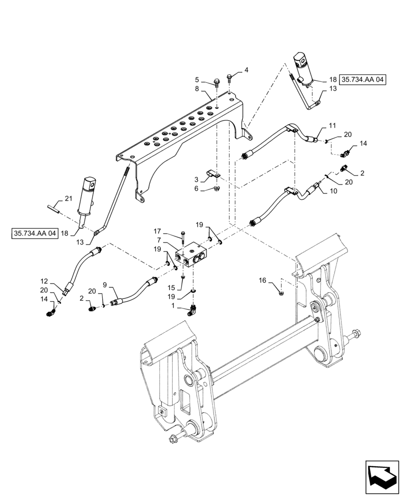 Схема запчастей Case SR175 - (35.734.AA[03]) - HYDRAULIC COUPLER (35) - HYDRAULIC SYSTEMS