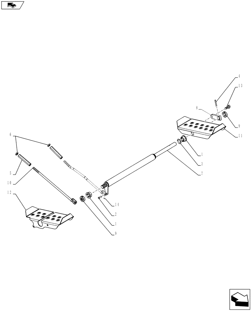 Схема запчастей Case SR250 - (90.112.03[04]) - PEDAL MOUNTING (90) - PLATFORM, CAB, BODYWORK AND DECALS