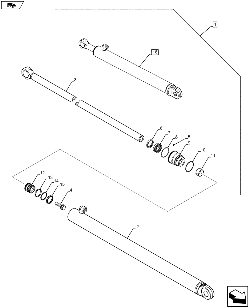 Схема запчастей Case 590SN - (88.084.15[02]) - DIA KIT, CONVERT STANDARD DIPPER TO EXTENDABLE HOE WITH HAND SWING (88) - ACCESSORIES