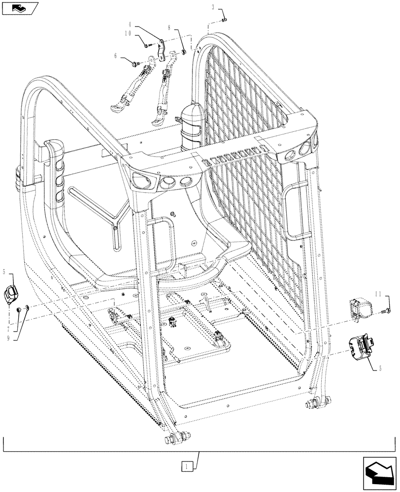 Схема запчастей Case SV250 - (88.090.01) - DIA KIT, 3 POINT SEAT BELT (88) - ACCESSORIES