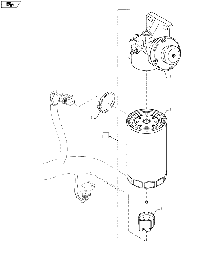 Схема запчастей Case 521F - (10.206.02) - FUEL FILTER, WATER SEPARATOR, WITHOUT HEAT (10) - ENGINE