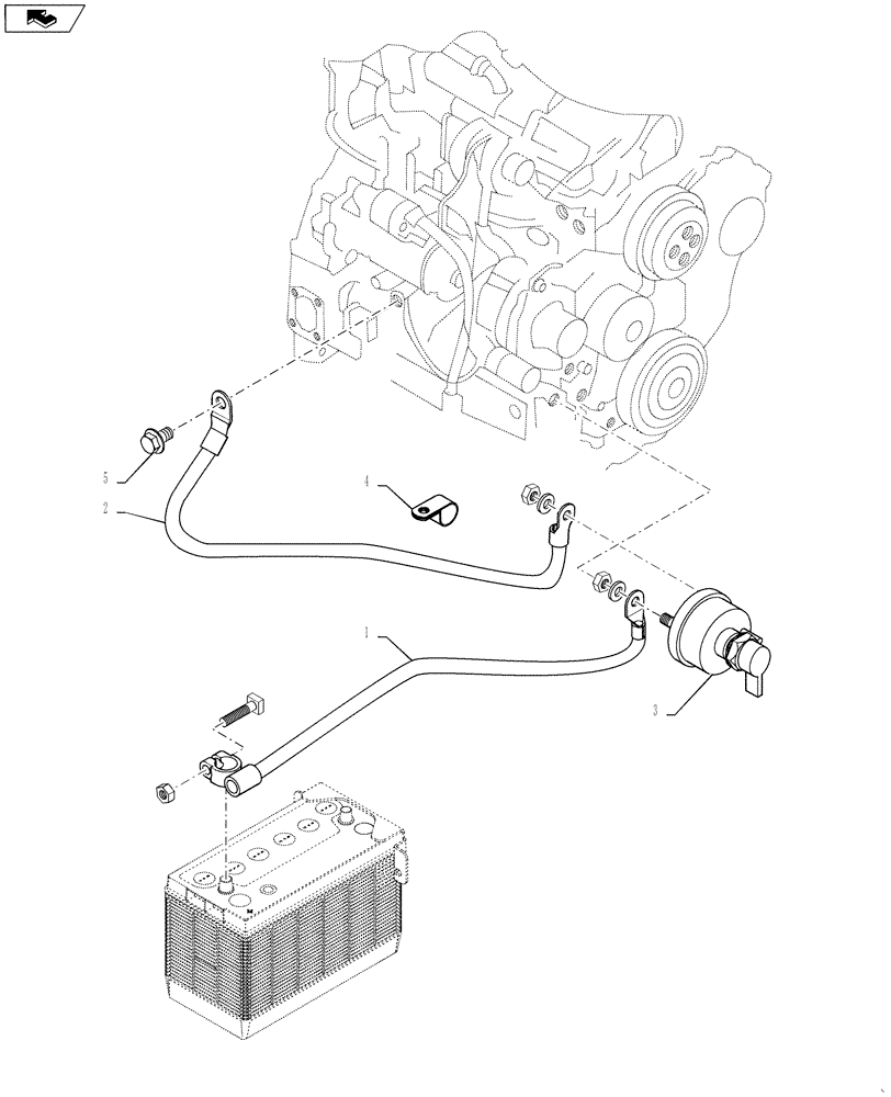 Схема запчастей Case TR320 - (55.100.04[01]) - BATTERY CUT-OUT (ALL CASE) (55) - ELECTRICAL SYSTEMS