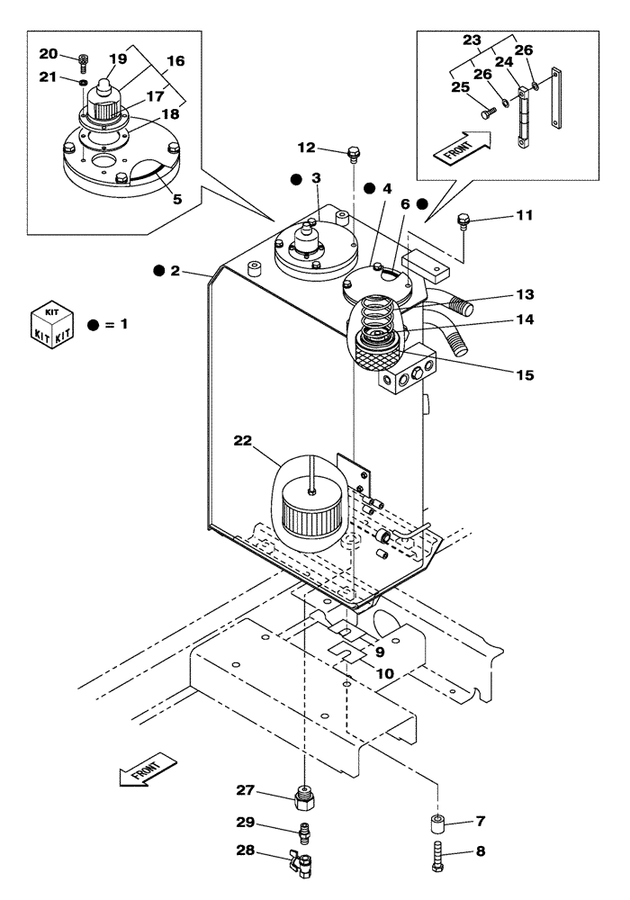 Схема запчастей Case CX160C - (35.300.AQ) - HYDRAULIC FLUID RESERVOIR (35) - HYDRAULIC SYSTEMS