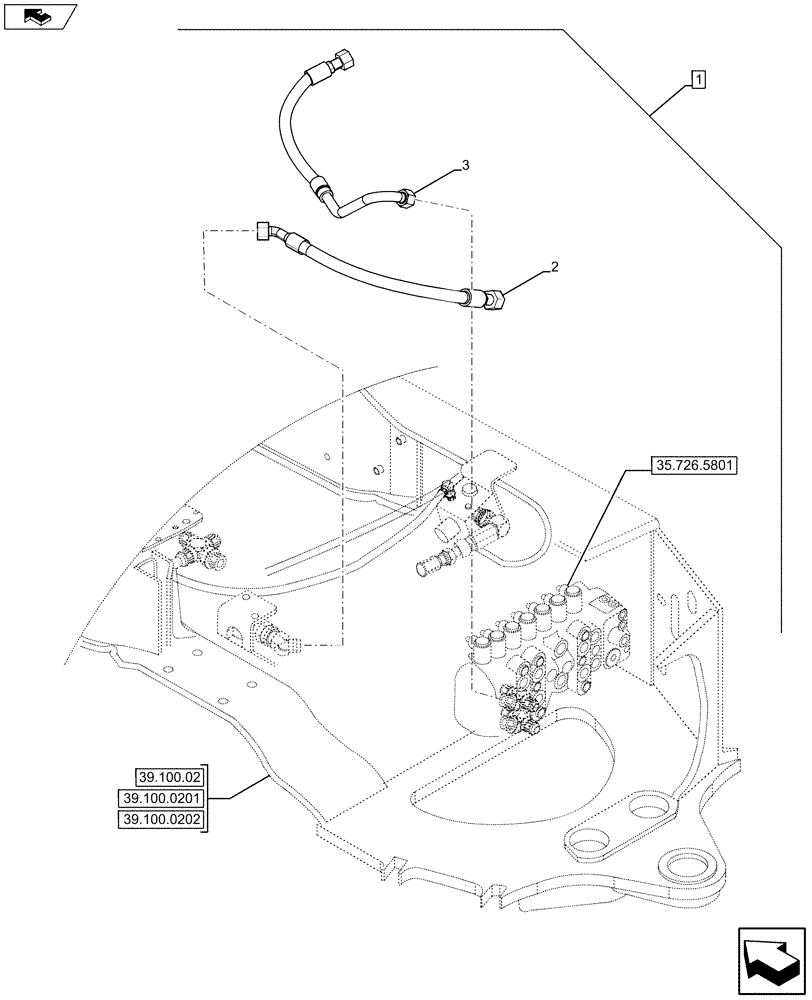 Схема запчастей Case 590SN - (88.035.59[02]) - DIA KIT, UNI-AUX TO COMBO, STD, POWER CONTROL (88) - ACCESSORIES