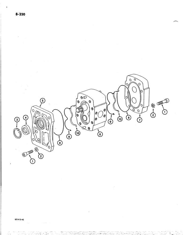 Схема запчастей Case 170B - (8-230) - COOLER HYDRAULIC PUMP, P.I.N. 74341 THROUGH 74456 (08) - HYDRAULICS