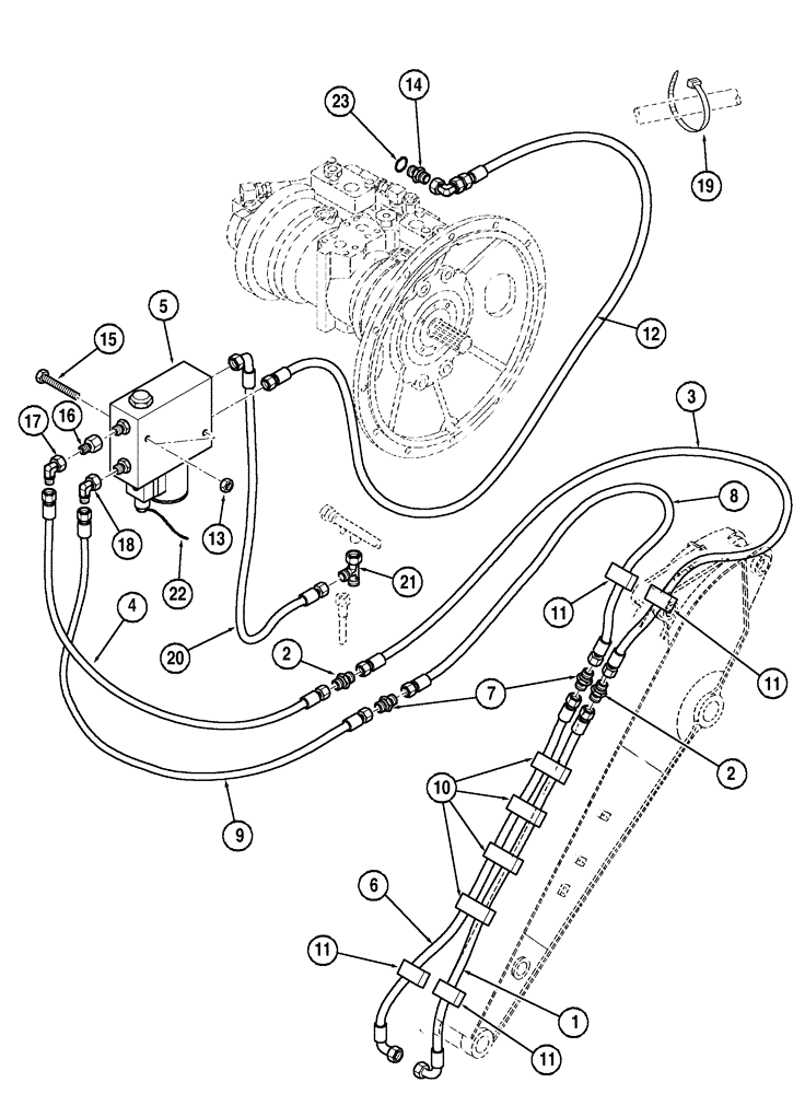 Схема запчастей Case CX130B - (08-100) - HYDRAULIC CIRCUIT - QUICK COUPLER - MULTI-FIT (08) - HYDRAULICS