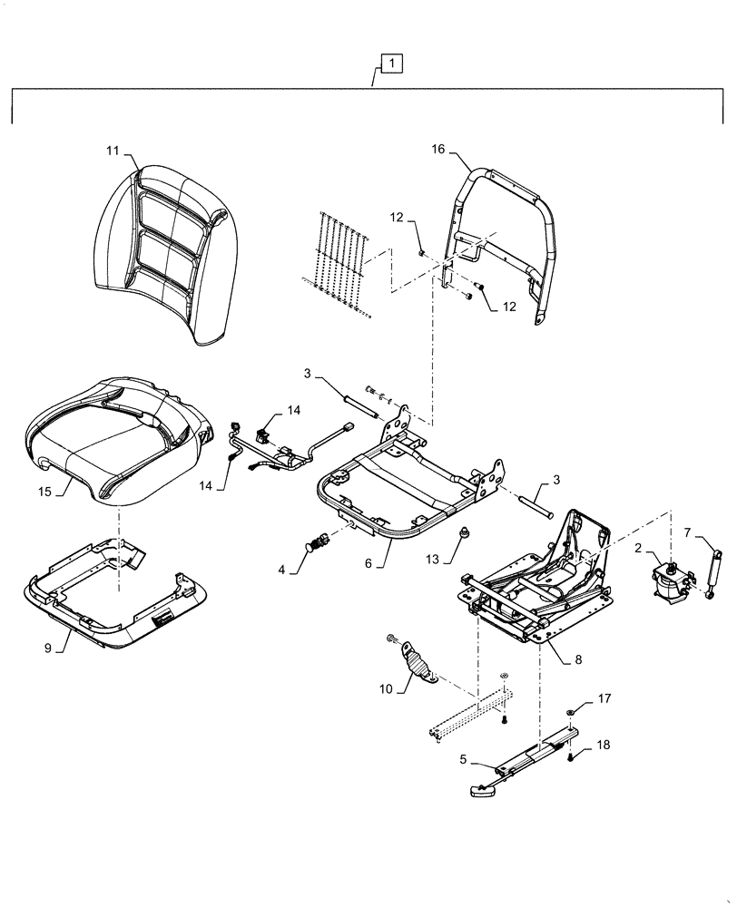 Схема запчастей Case TV380 - (90.120.06[01]) - SEAT, AIR SUSPENSION (ALL CASE) (90) - PLATFORM, CAB, BODYWORK AND DECALS