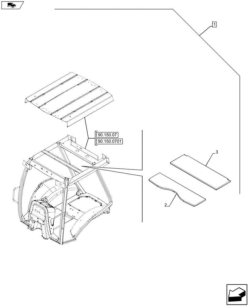 Схема запчастей Case 580SN - (88.090.12[03]) - DIA KIT, CANOPY ASM DELUXE WIDE (88) - ACCESSORIES