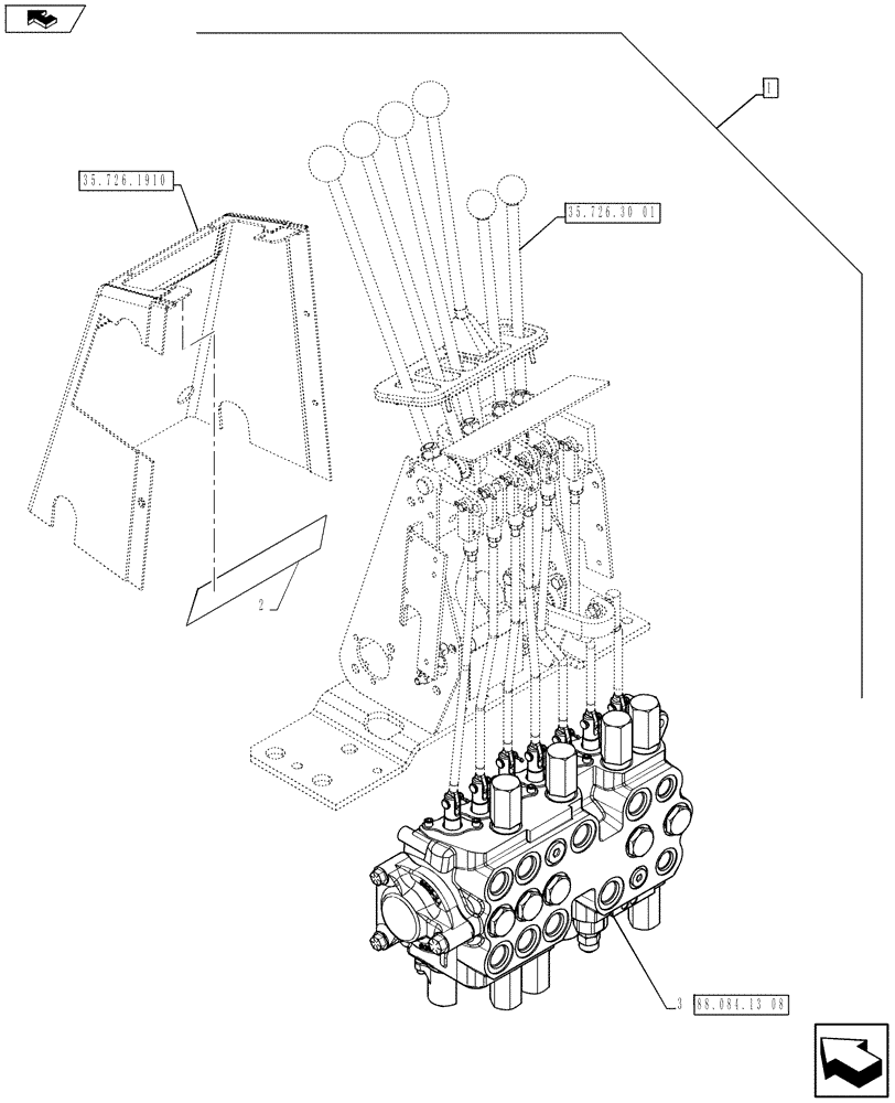 Схема запчастей Case 580SN - (88.084.13[12]) - DIA KIT, DIPPER STANDARD TO EXT HOE WITH FOOT SWING (88) - ACCESSORIES