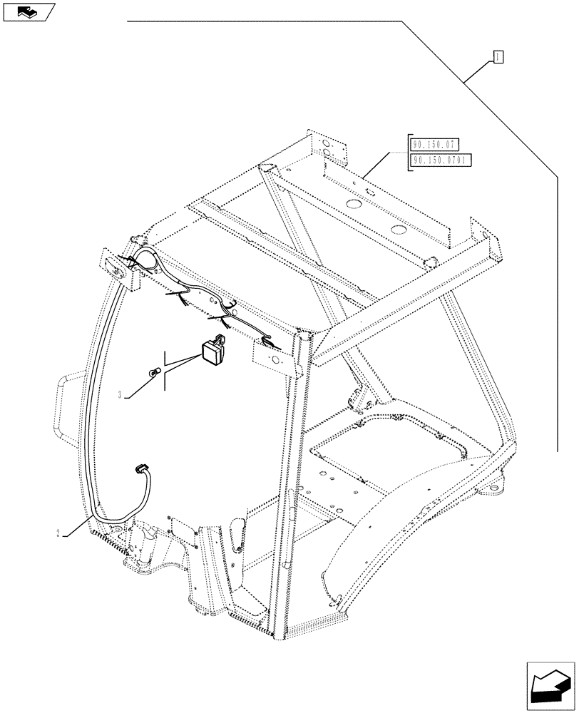 Схема запчастей Case 590SN - (88.090.08[07]) - DIA KIT, CANOPY CONVERSION NARROW -DLX (88) - ACCESSORIES