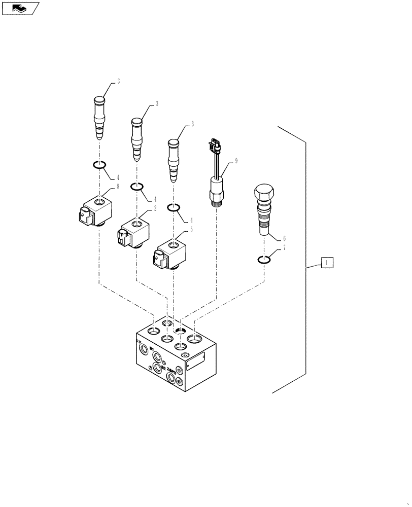 Схема запчастей Case SR175 - (35.353.AC[03]) - BRAKE VALVE, E-H (35) - HYDRAULIC SYSTEMS