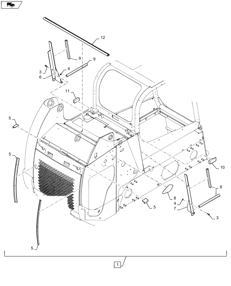 Схема запчастей Case SR220 - (88.090.10) - DIA KIT, DEBRIS SOFT PARTS (88) - ACCESSORIES