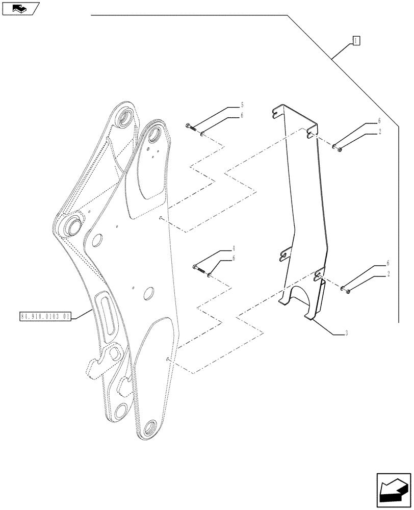 Схема запчастей Case 590SN - (88.035.40[06]) - DIA KIT, UNI-AUX, EXTENDIBLE HOE, PILOT CONTROLS (88) - ACCESSORIES