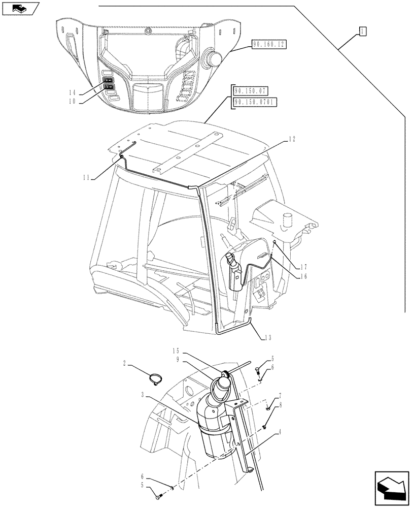 Схема запчастей Case 590SN - (88.090.08[03]) - DIA KIT, CANOPY CONVERSION NARROW -DLX (88) - ACCESSORIES